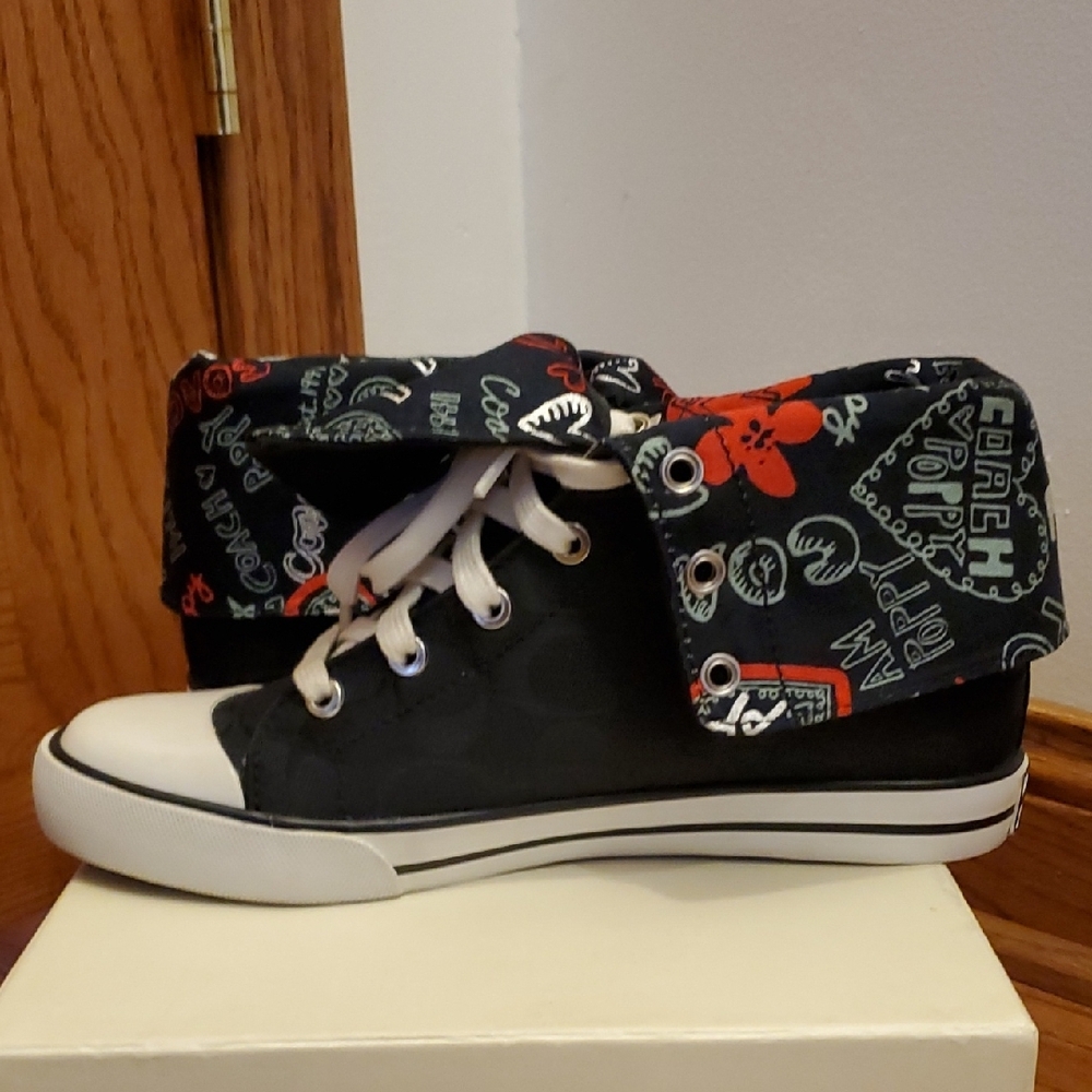 NWT Womens Coach Black and White Canvas Sneakers. 7 - Picture 7 of 16